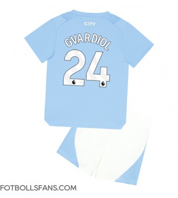 Manchester City Josko Gvardiol #24 Replika Hemmatröja Barn 2023-24 Kortärmad (+ Korta byxor)